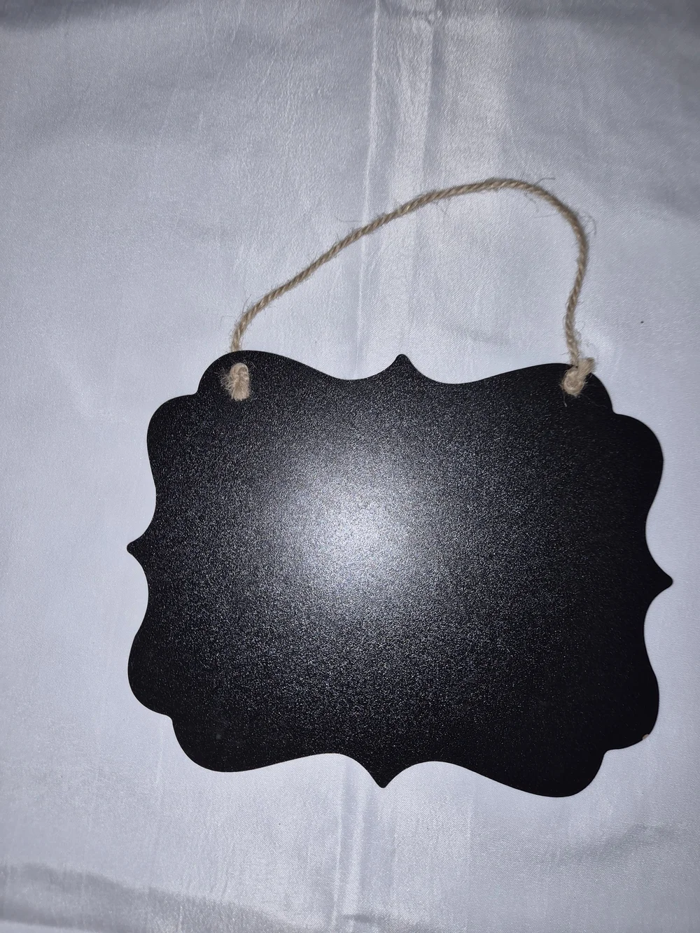 Decorative Black Chalkboard Plaque with Twine Hanger